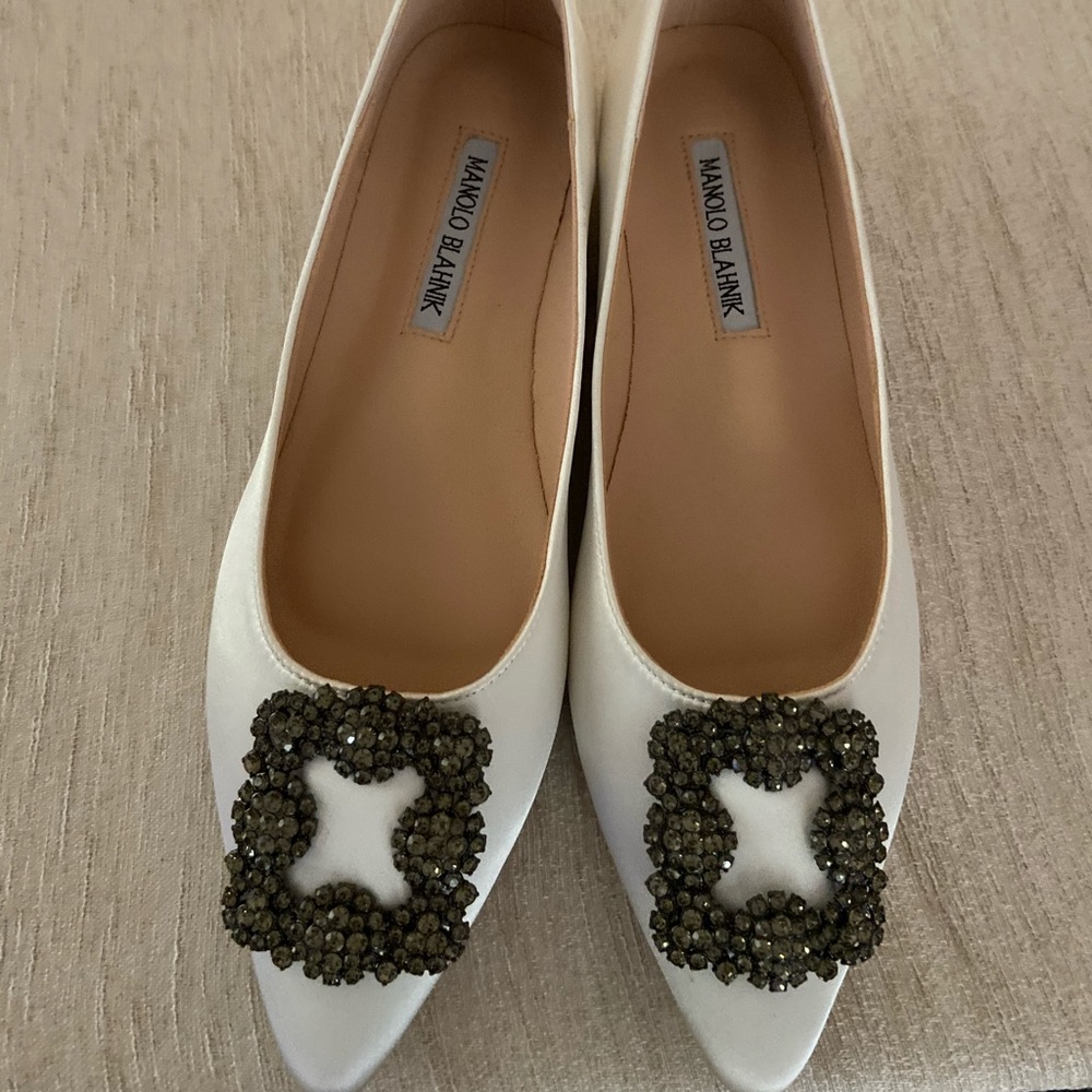 white satin ballet slippers